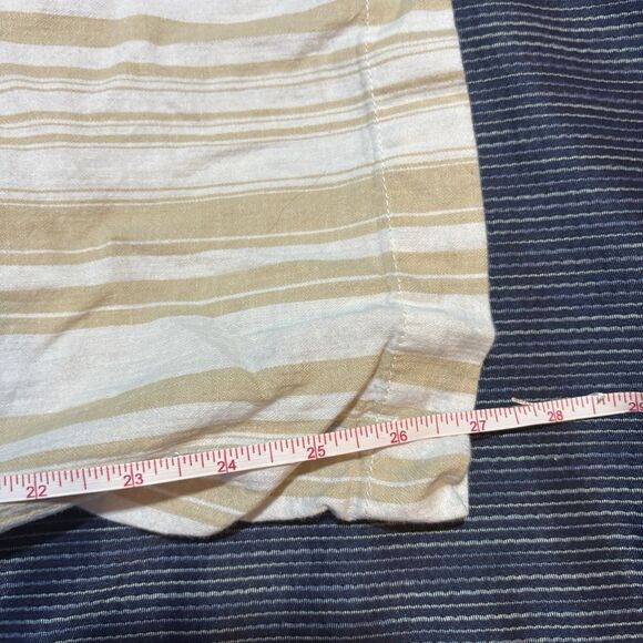LOFT Outlet Linen Pants Womens S Striped Beige Coastal Relaxed Resortcore - Picture 6 of 9